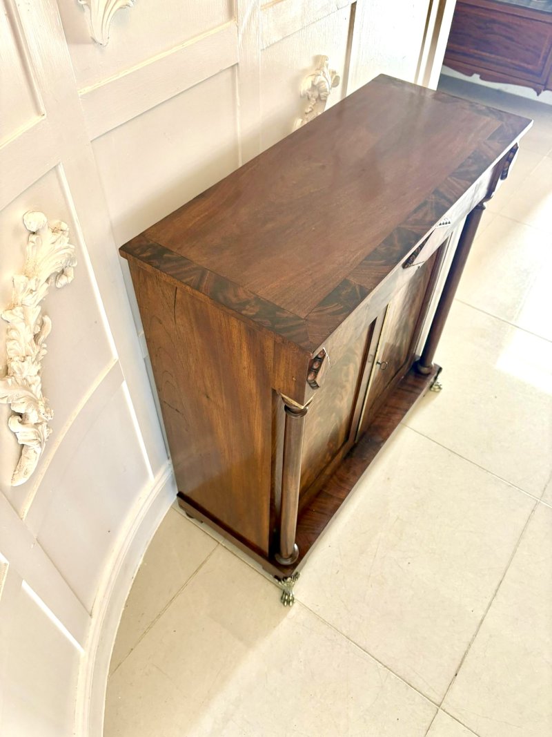 Fine Antique Regency Figured Mahogany Chiffonier Cabinet